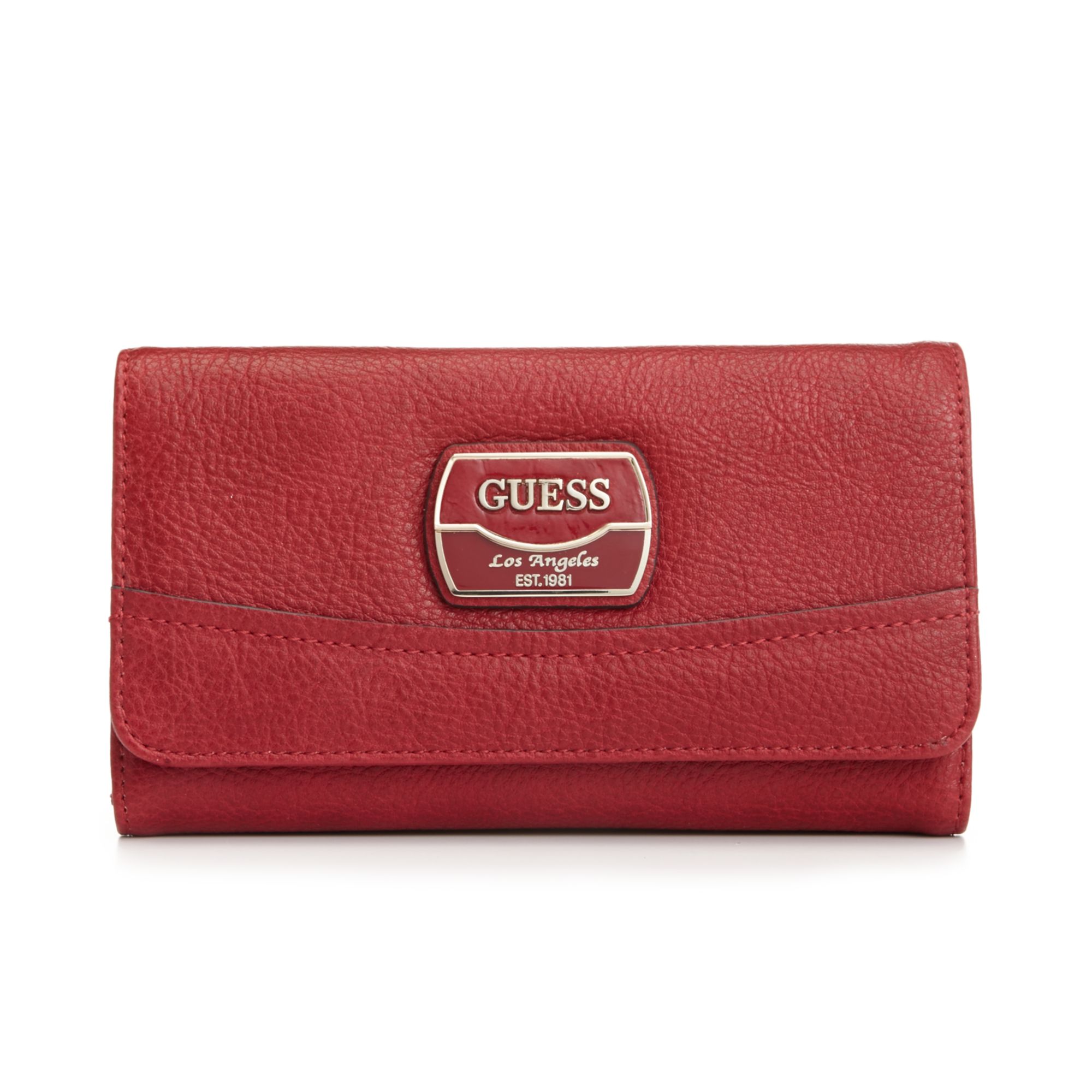 Guess Handbag Hazelton Slim Clutch Wallet in Red (Ruby) | Lyst