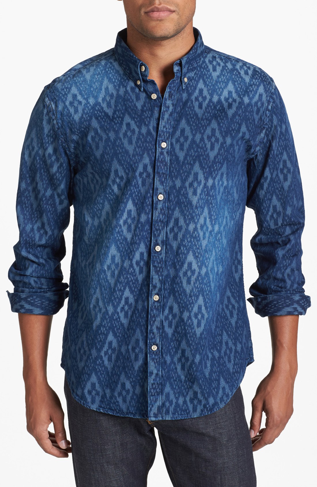 Scotch & Soda Ikat Woven Shirt in Blue for Men (Indigo Blue) Lyst