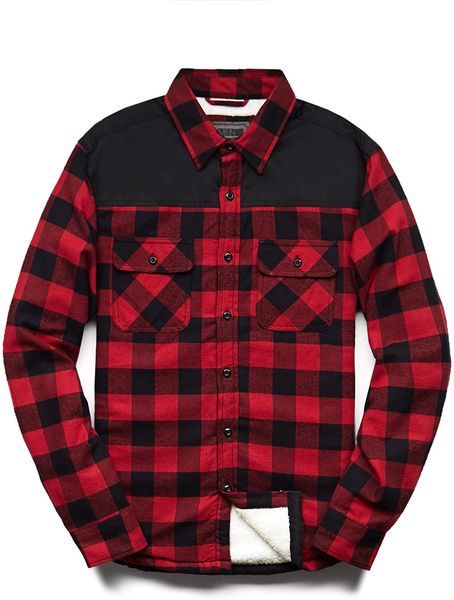 black and red flannel men