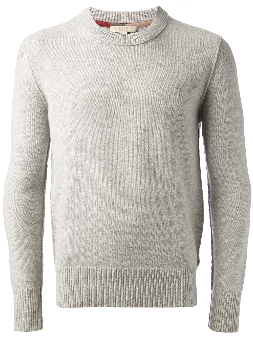 Burberry Brit Elbow Patch Sweater In Gray For Men Lyst