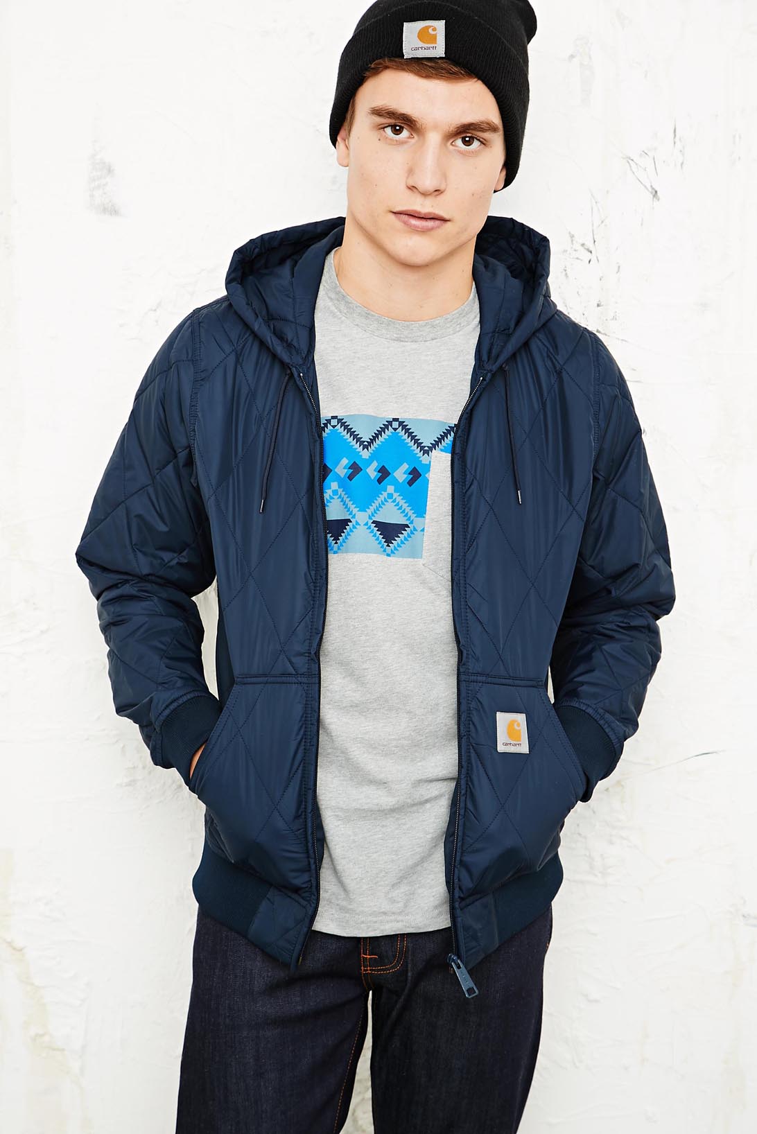 Carhartt Active Hooded Jacket in Navy in Blue for Men (Navy) Lyst