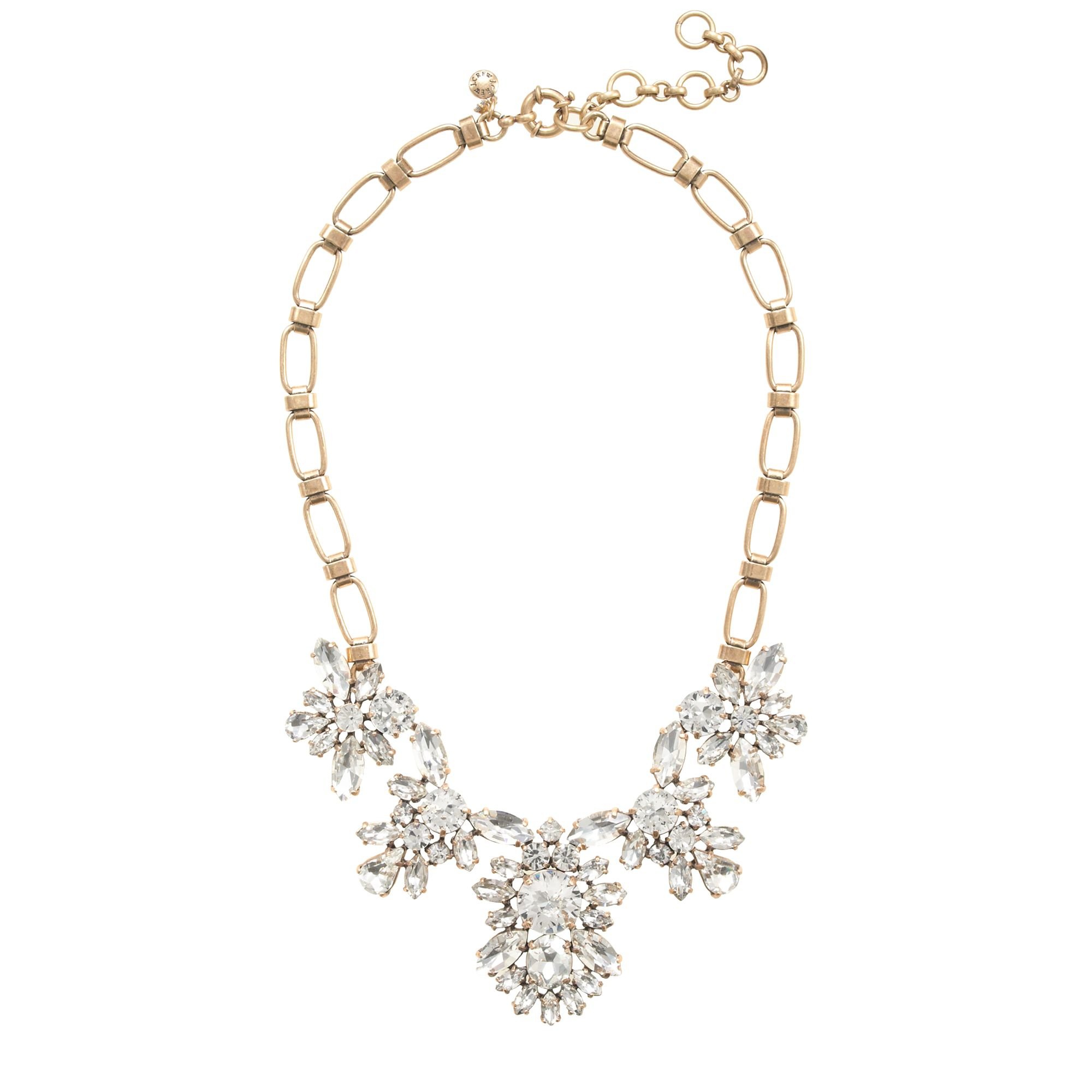 J Crew Crystal Blooms Necklace In White Lyst