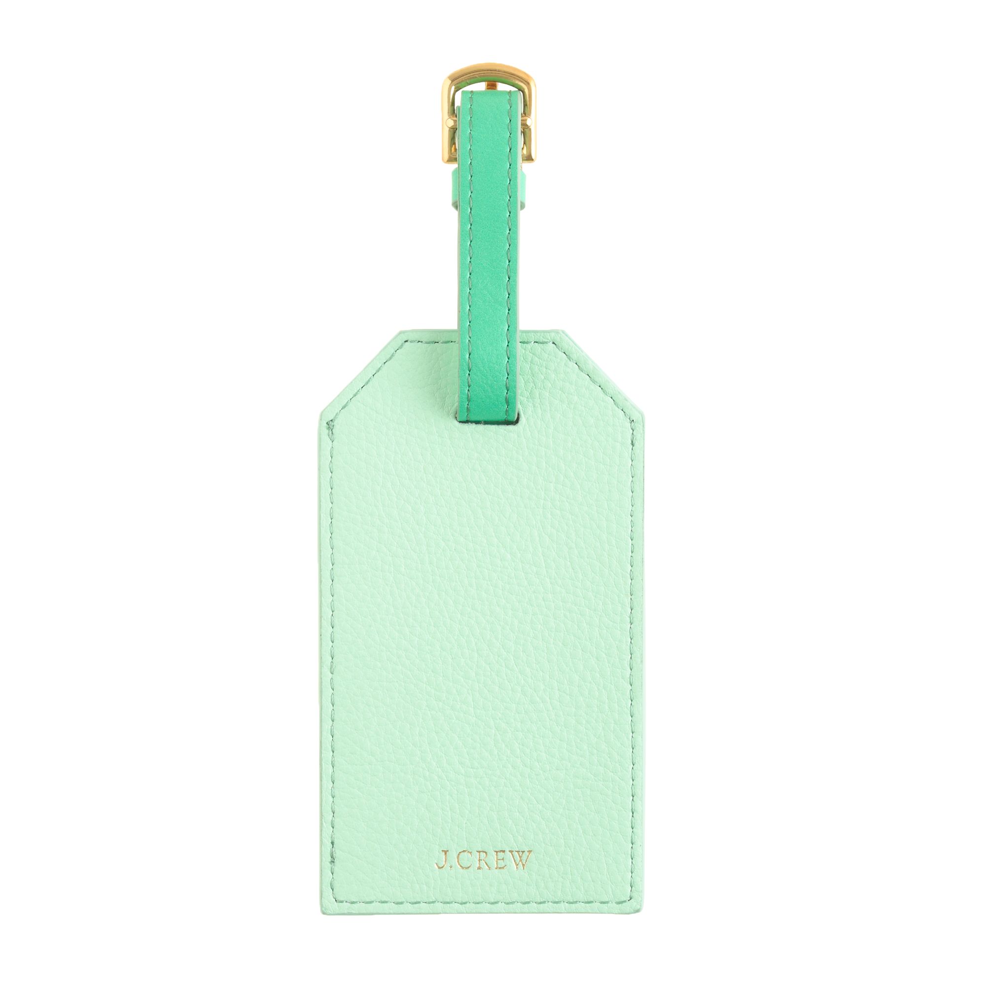 J.crew Colorblock Leather Luggage Tag in Green (mint seaglass) Lyst