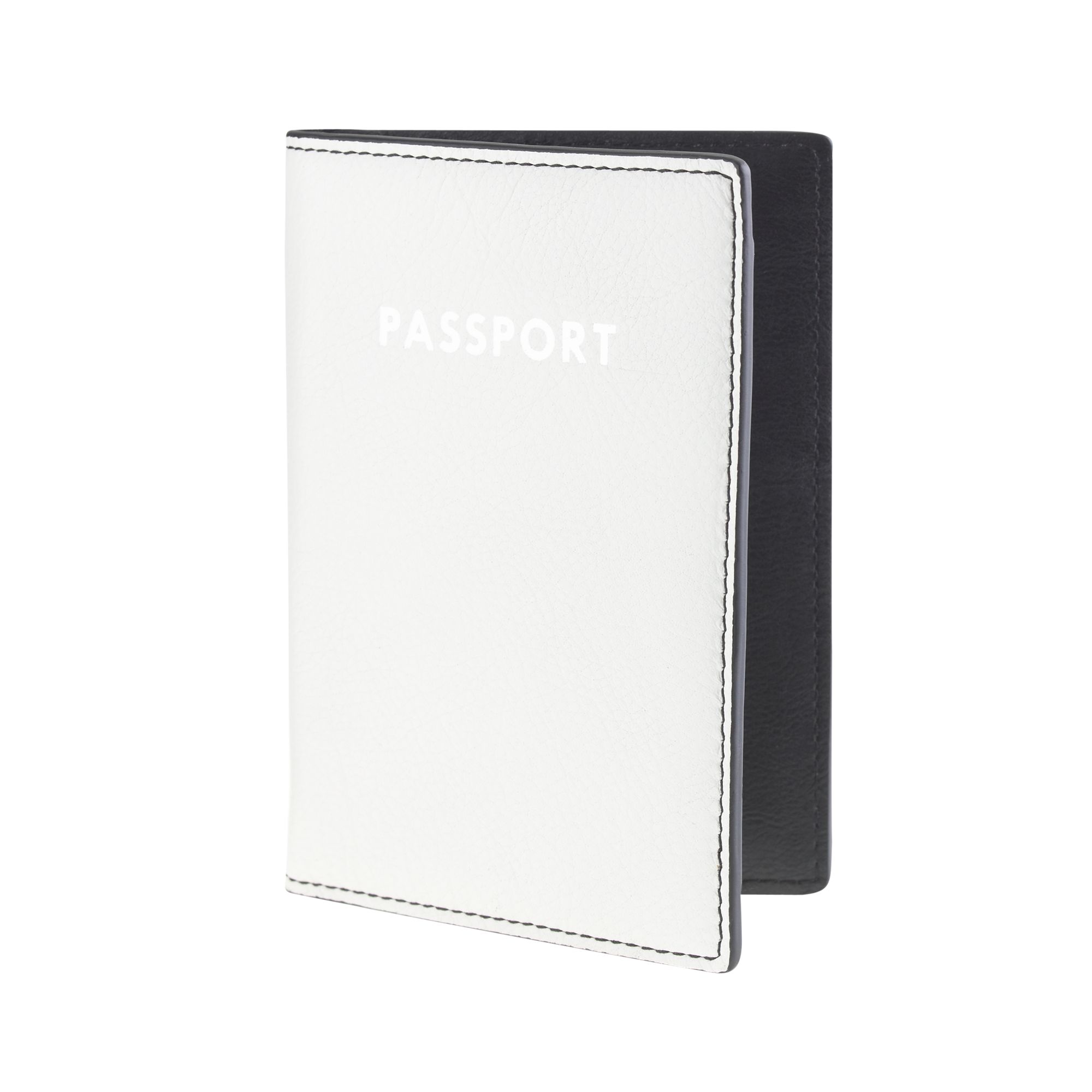 J.crew Leather Passport Case in White (white black) Lyst