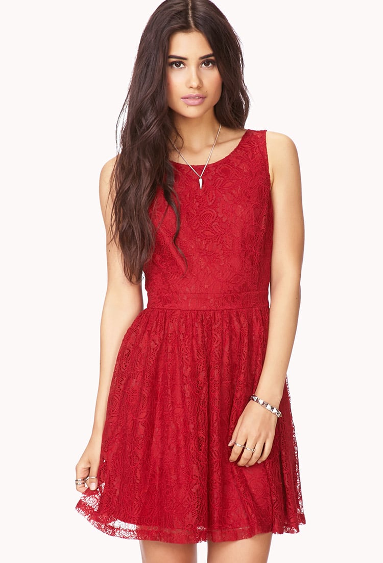Forever 21 Poetic Crochet Lace Dress in Red Lyst