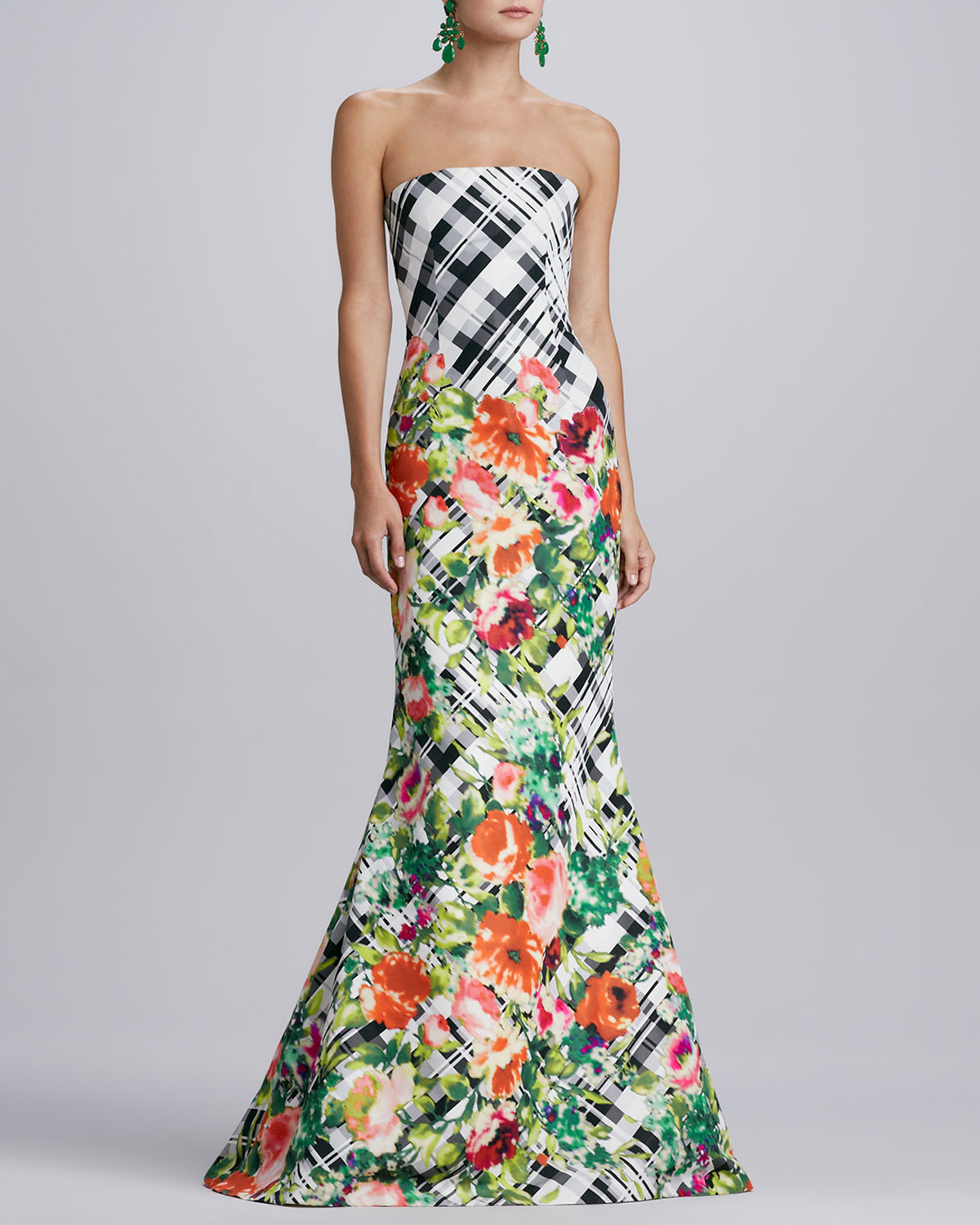 oscar de la renta crystal floral gown