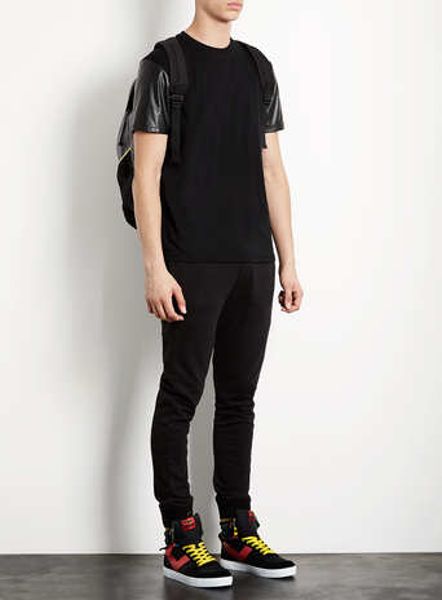 mens black skinny joggers uk