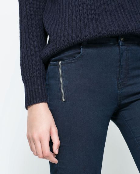 Zara Biker Jeans in Blue (Navy blue)
