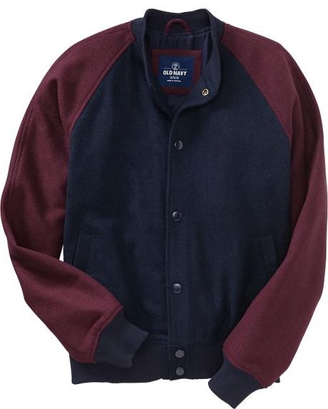 Old Navy Woolblend Baseball Jackets in Blue for Men (Classic Navy)