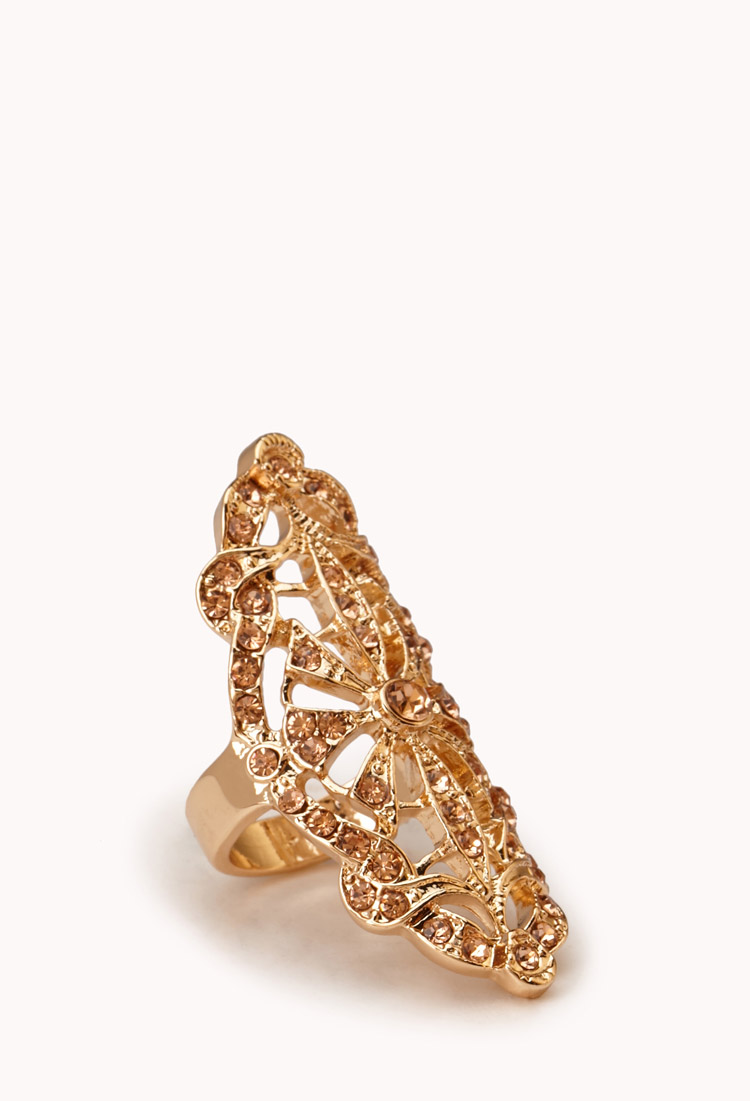 Forever 21 Opulent Cutout Knuckle Ring in Gold (GOLDPEACH)