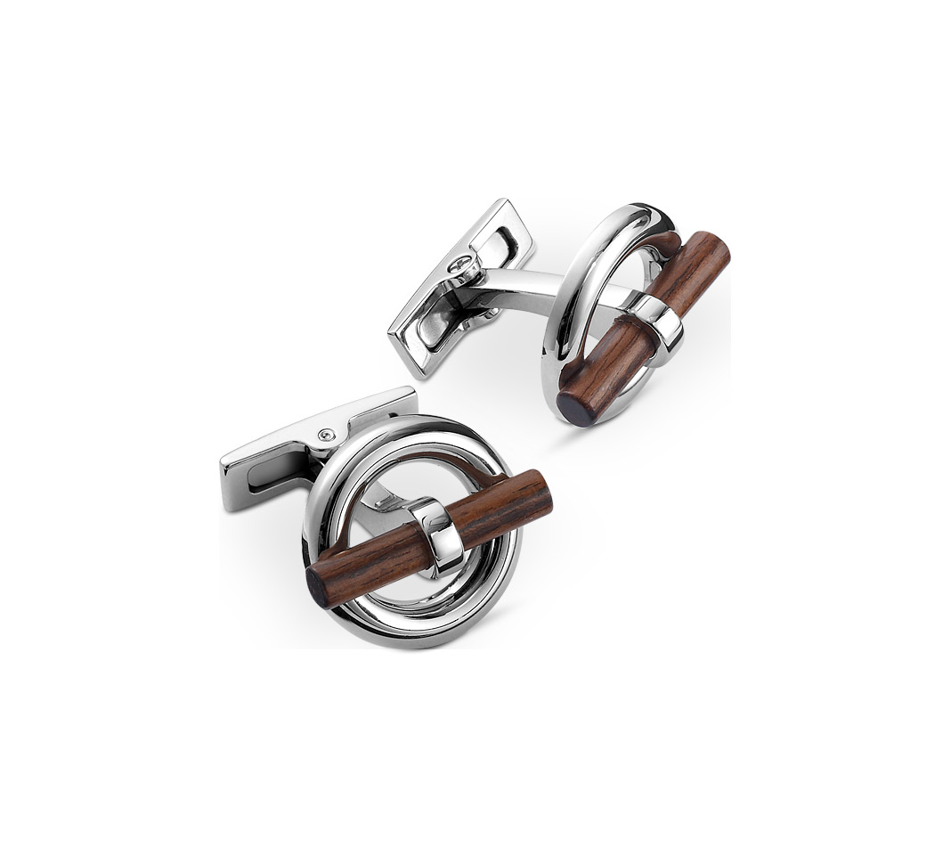 Hermès Flibustier Silver And Wood Cufflinks in Silver for Men Lyst