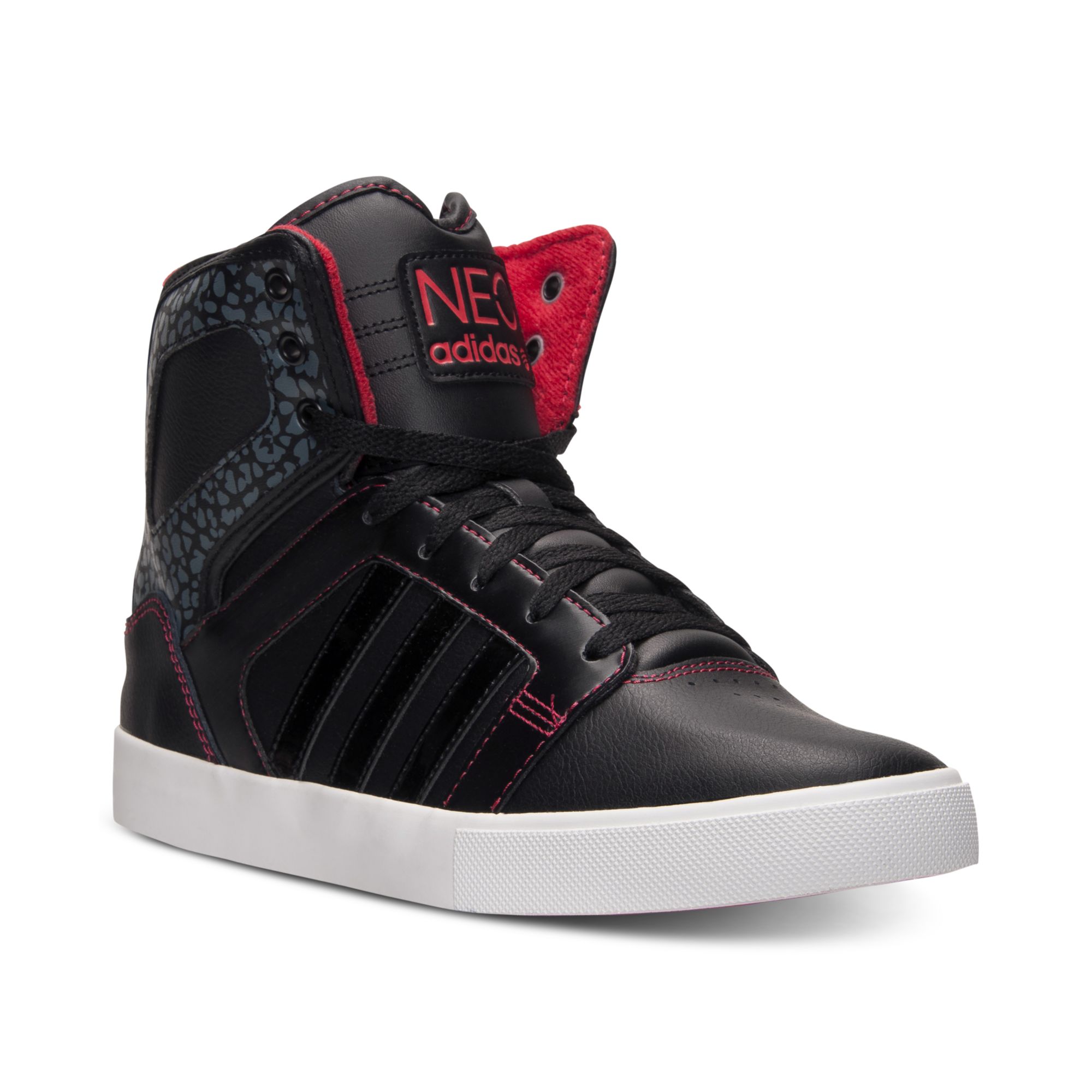 Adidas Hi Top Casual Sneakers in Black for Men (BLACK/COLLEGIATE RED