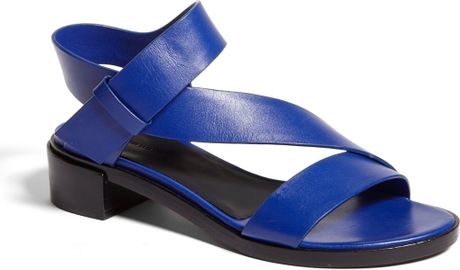 Alexander Wang Ajak Mid Heel Calfskin Leather Sandal in Blue | Lyst