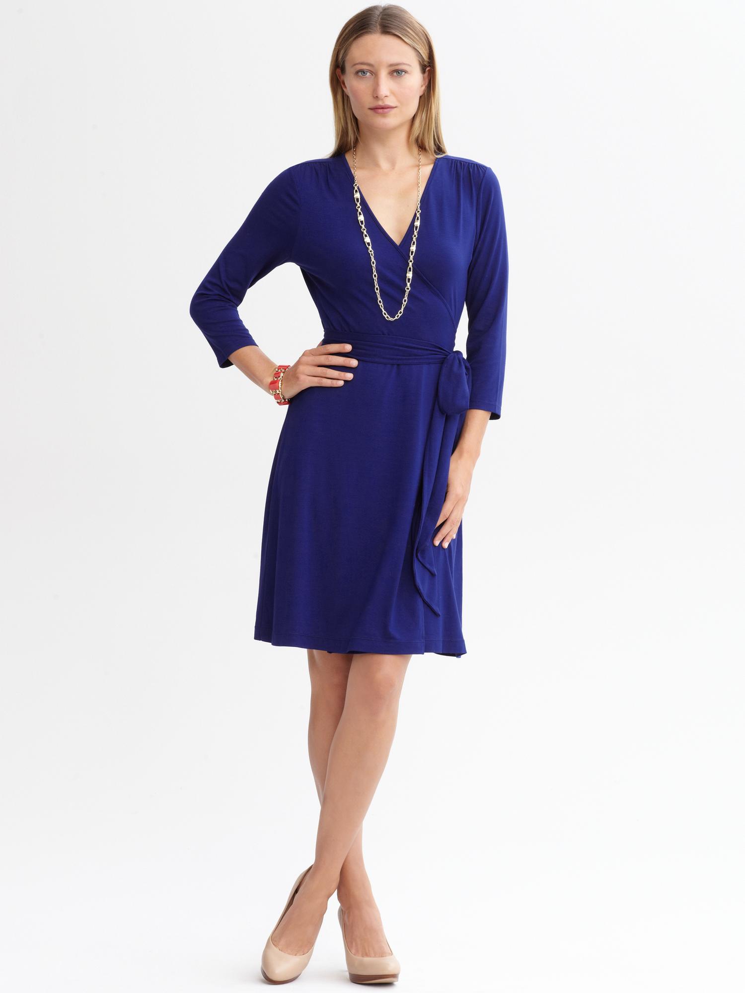 Banana Republic Gemma Wrap Dress In Blue (mythic Blue) 