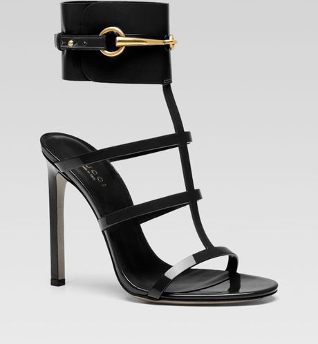 Gucci Ursula Cage High Heel Sandal in Black | Lyst