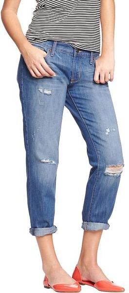 Old Navy The Boyfriend Distressed Jeans in Blue (Passion) Old Navy The Boyfriend Distressed Jeans in Blue (Passion)