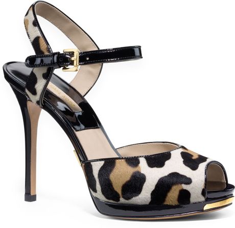 Michael Kors Bailee Leopard print Sandal in Animal (SUNTAN LEOPARD ...
