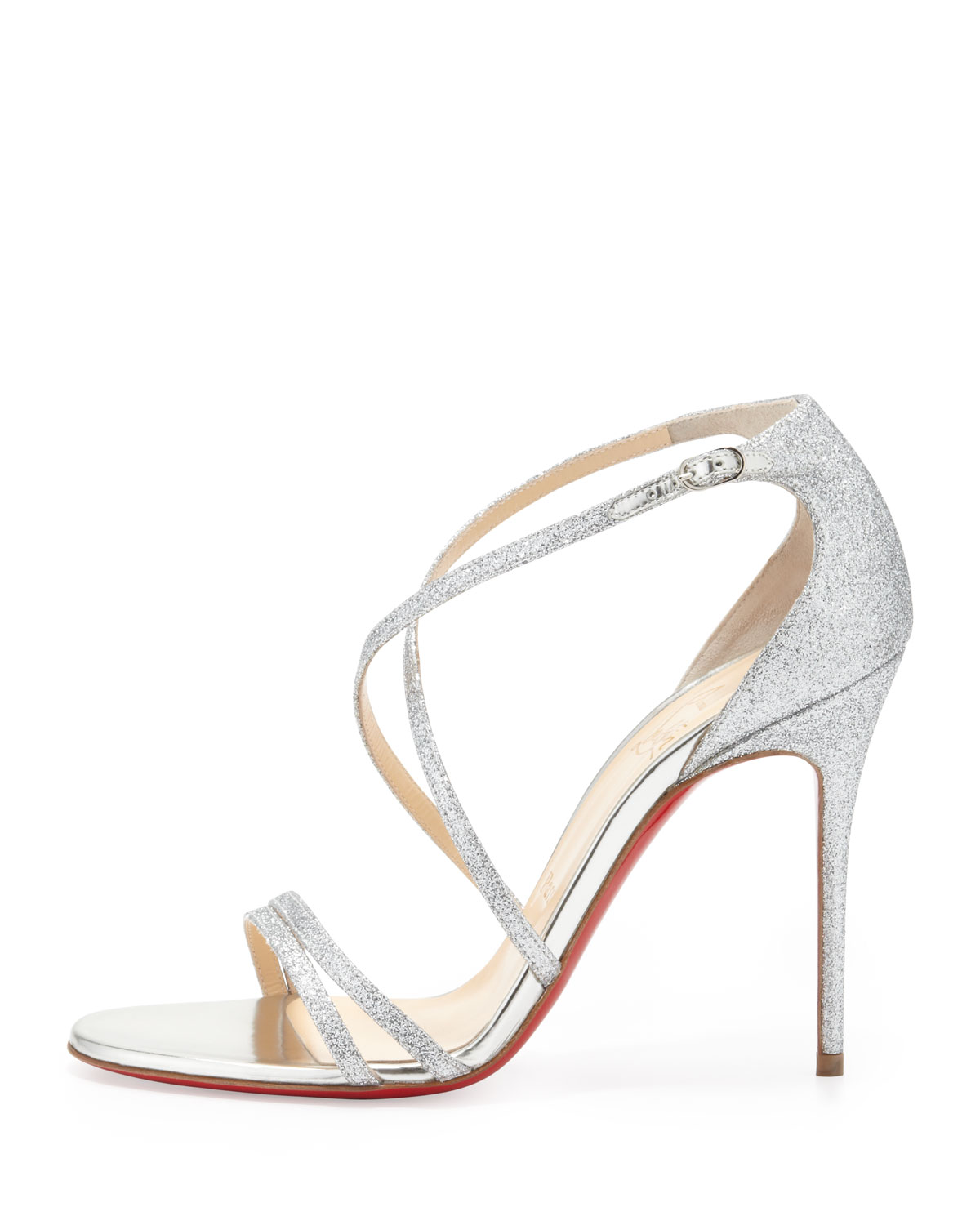 christian louboutin silver sandals