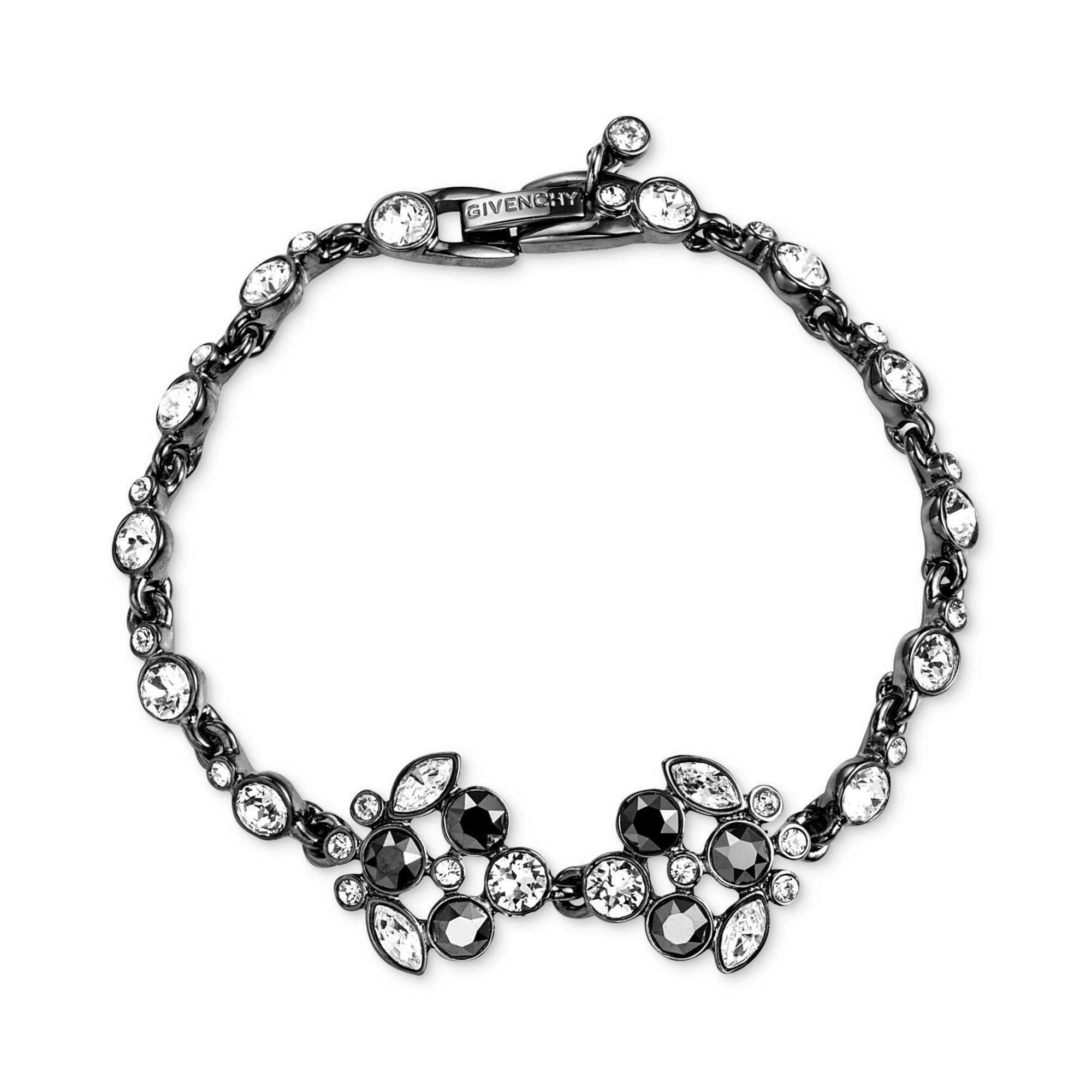 Givenchy HematiteTone Jet Stone and Swarovski Element Flex Bracelet in