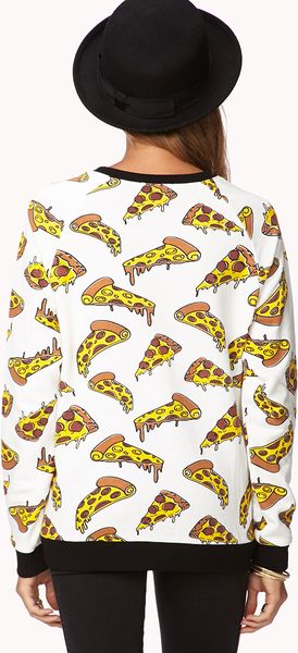 Forever 21 Pizza Party Sweatshirt in Black (Creamblack) | Lyst