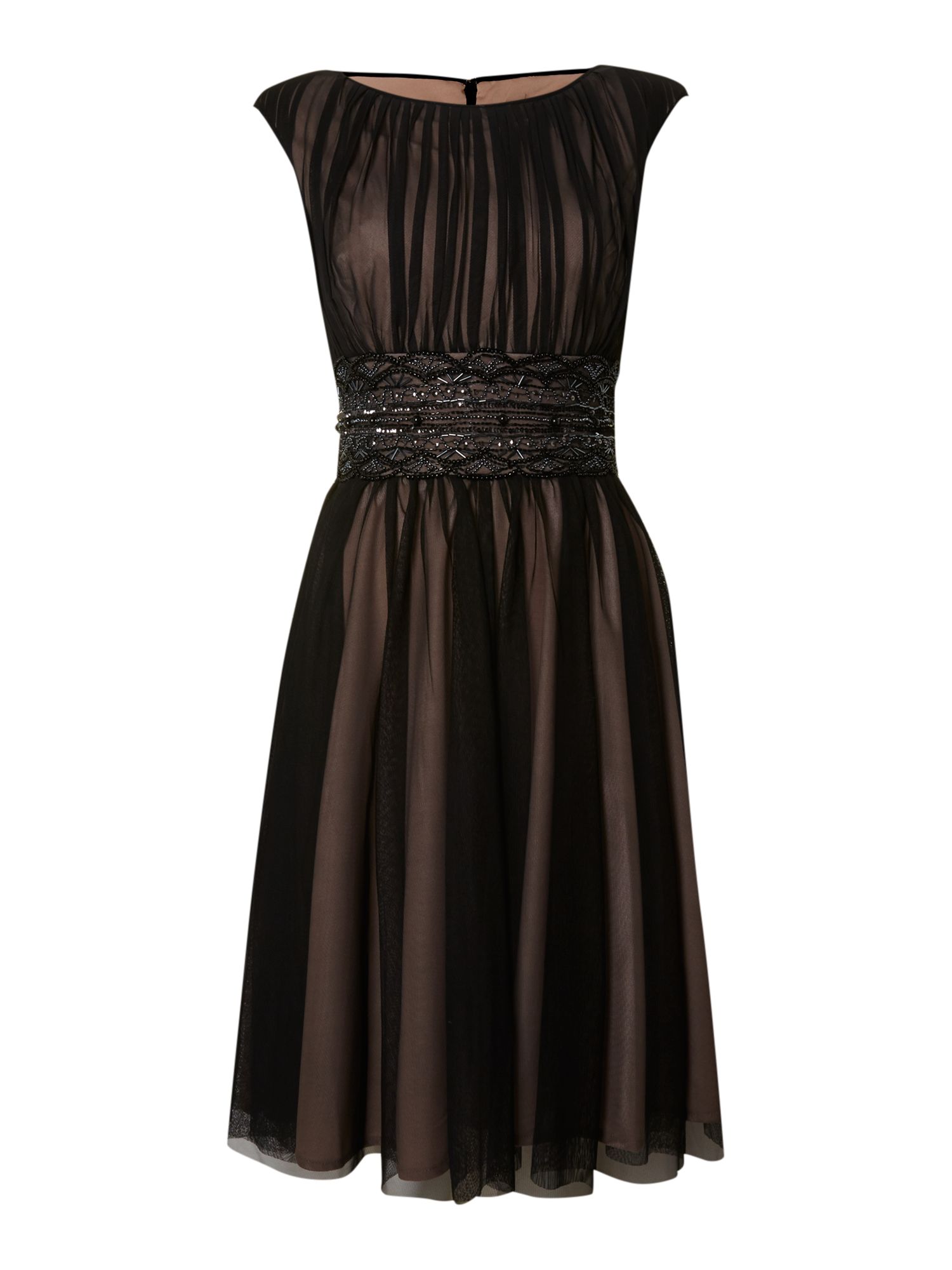 Js Collections Mesh Beaded Waist Dress in Brown (Black) Lyst
