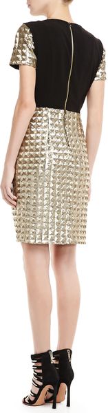 Ted Baker Tabie Shortsleeve Sequined Dress in Gold | Lyst