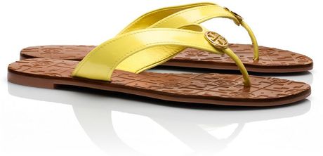 Tory Burch Patent Thora 2 Sandal in Yellow (YELLOW CANDY) | Lyst