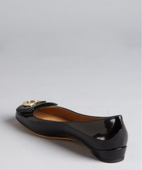 square toe black flats