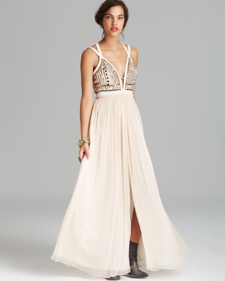 Free People Maxi Dress Golden Chalice in White (Seashell)