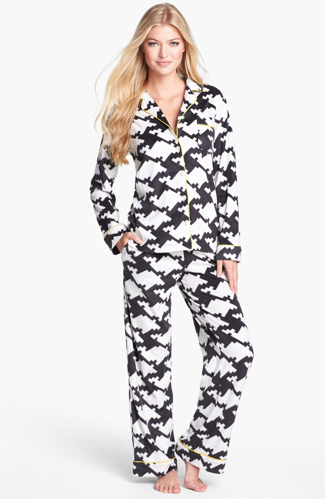 dkny wish list pajamas in black black houndstooth lyst dkny wish list pajamas in black black houndstooth lyst
