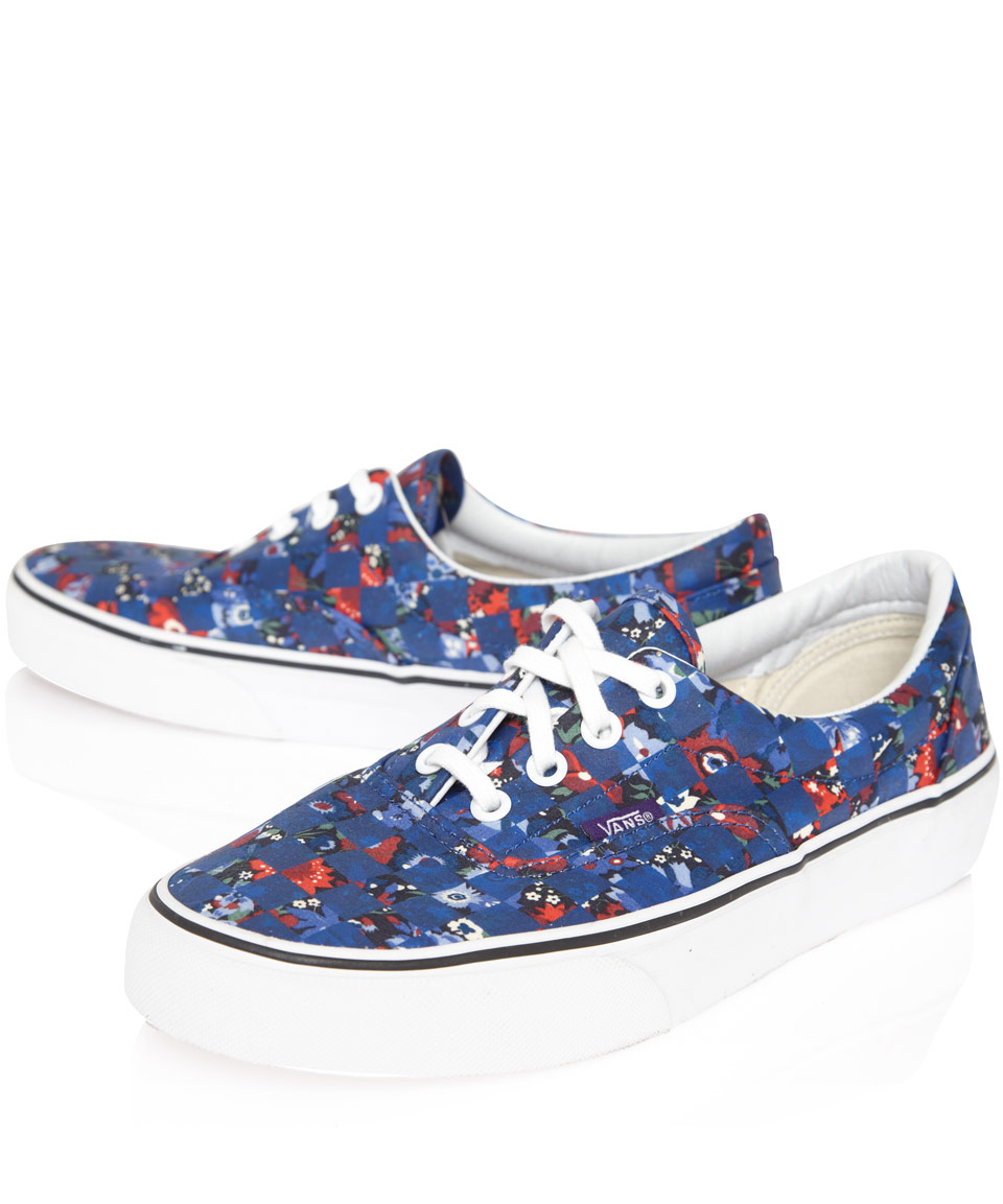 Vans Navy Floral Checker Liberty Print Era Trainers in Blue for Men