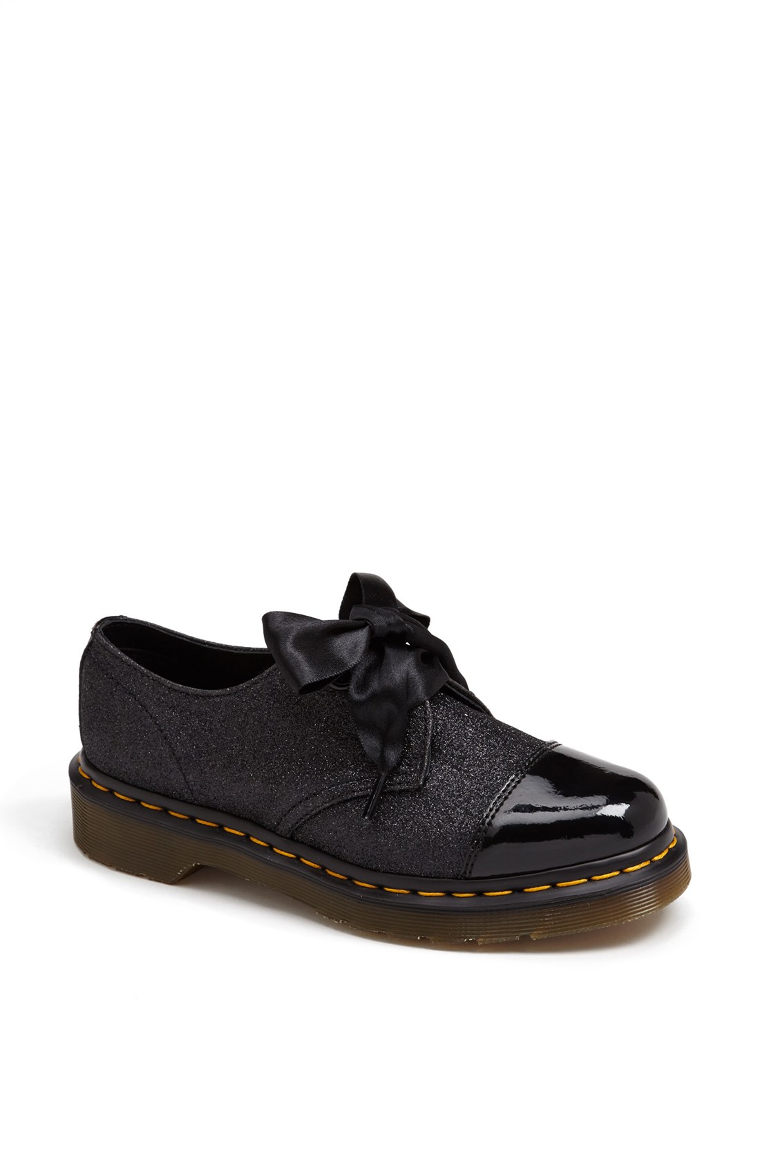 Dr. Martens Bow Cap Toe Oxford in Black (Black Glitter/ Black Patent) Lyst
