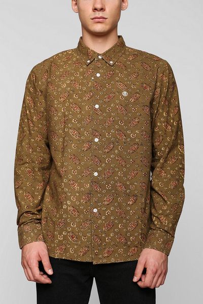 Urban Outfitters Stussy Paisley Button Down Shirt in Green for Men ...