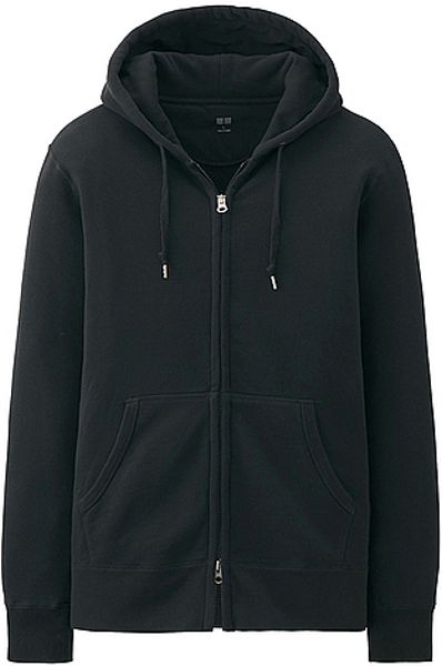 Uniqlo Sweat Full Zip Long Sleeve Hoodie in Black for Men | Lyst