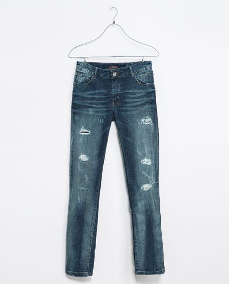 zara dark blue jeans