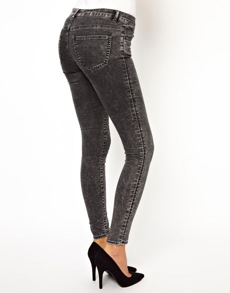 black acid wash jeans women's