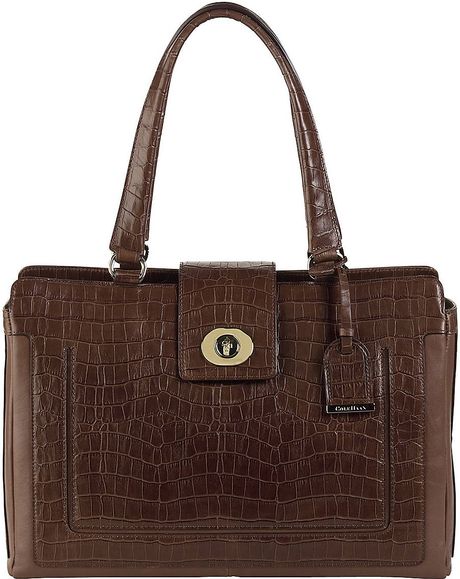Cole Haan Lafayette Crocembossed Leather Tote Bag in Brown