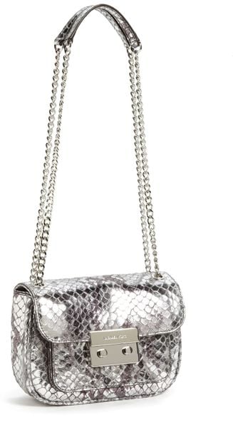 Michael Michael Kors Sloan Small Chain Crossbody Bag in Silver | Lyst