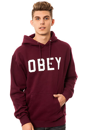 hoody collegiate obey maroon pullover