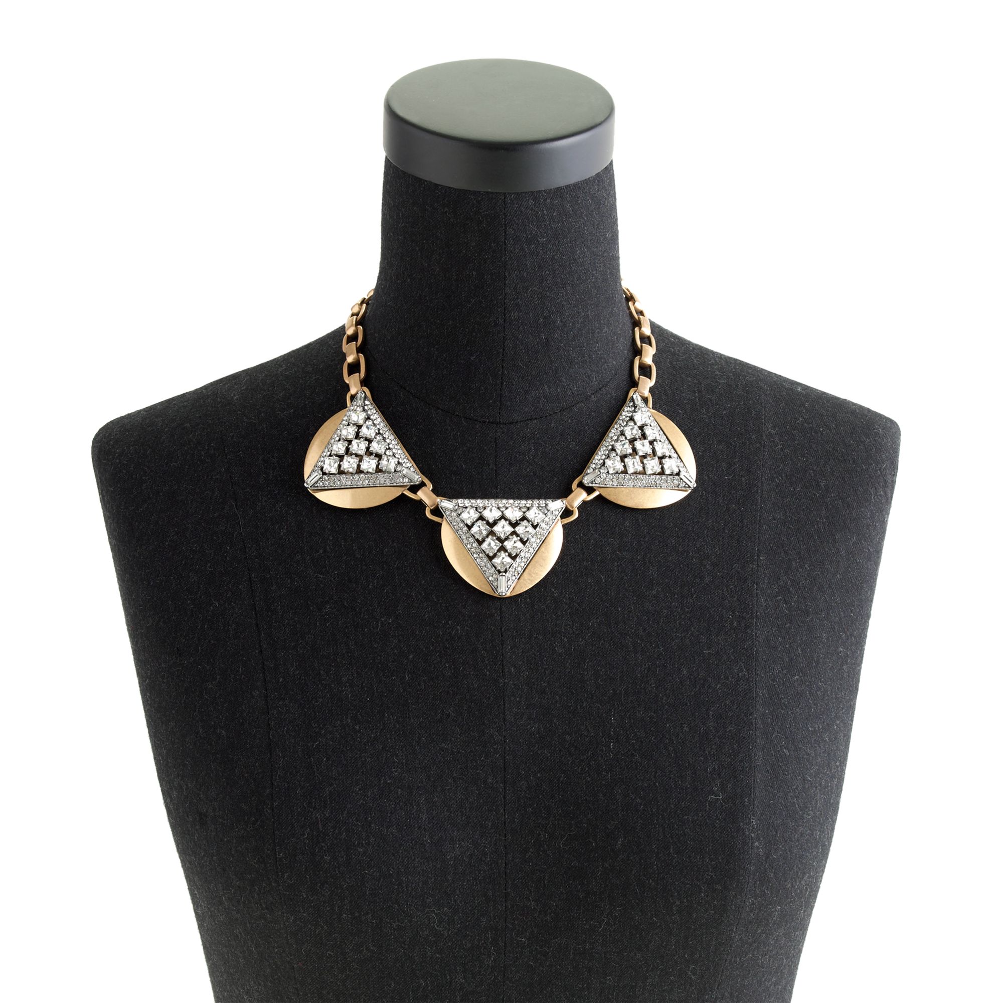 Lyst J Crew Crystal Triangles Necklace In Metallic