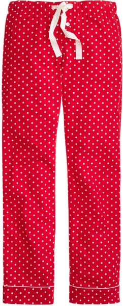 red polka dot pajama pants