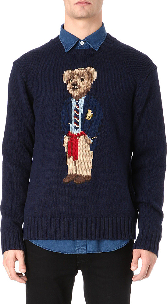 ralph lauren sweaters with teddy bear