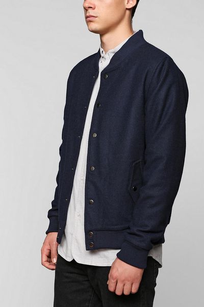 Urban Outfitters The Narrows Baseball Jacket in Blue (NAVY) | Lyst