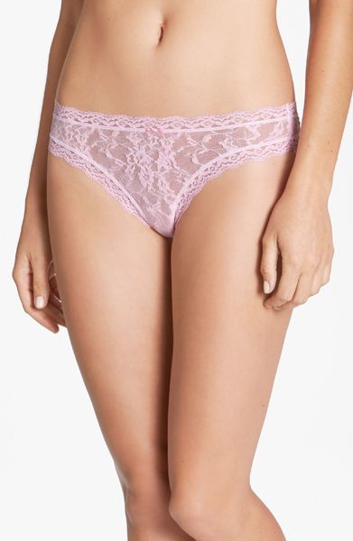 Dkny Signature Lace Thong In Pin