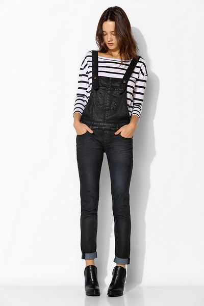 Urban Outfitters 15 Fifteen Skinny Boyfriend Overall in Black (WASHED ...