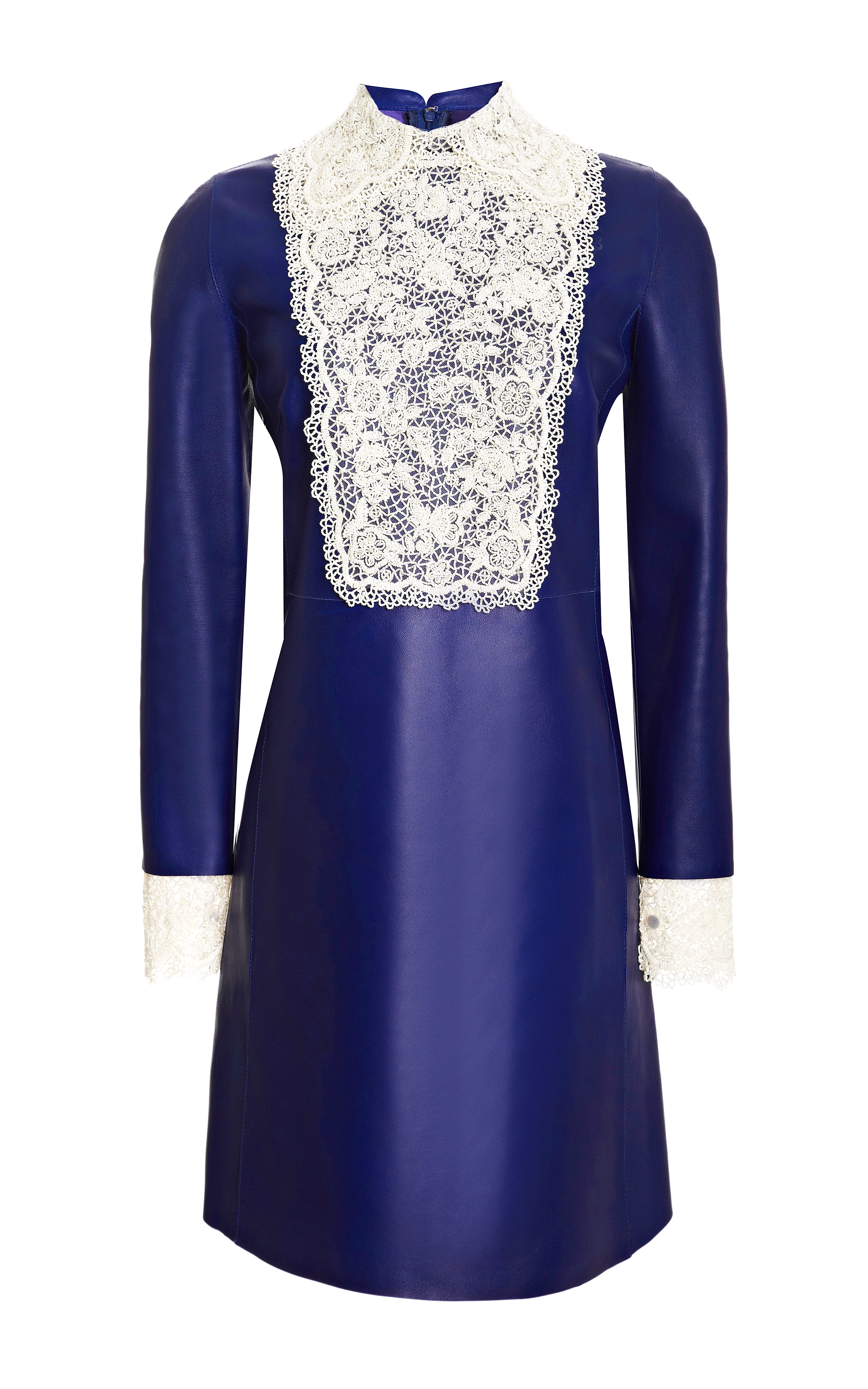 Valentino Embellished Leather Aline Dress in Blue (China Blue) Lyst