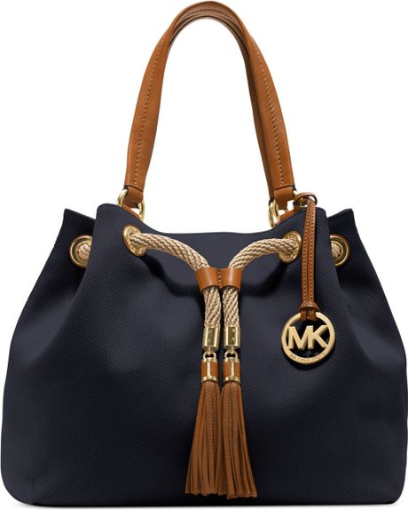 Michael Kors Marina Large Gathered Tote in Blue (NAVY) Michael Kors Marina Large Gathered Tote in Blue (NAVY)