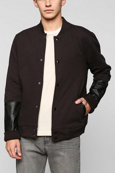 Urban Outfitters Feathers Quilted Bomber Jacket in Black for Men ...