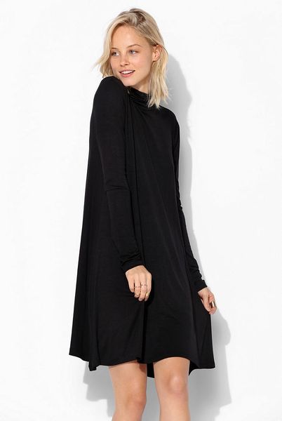 Urban Outfitters Sparkle Fade Knit Turtleneck Swing Dress in Black