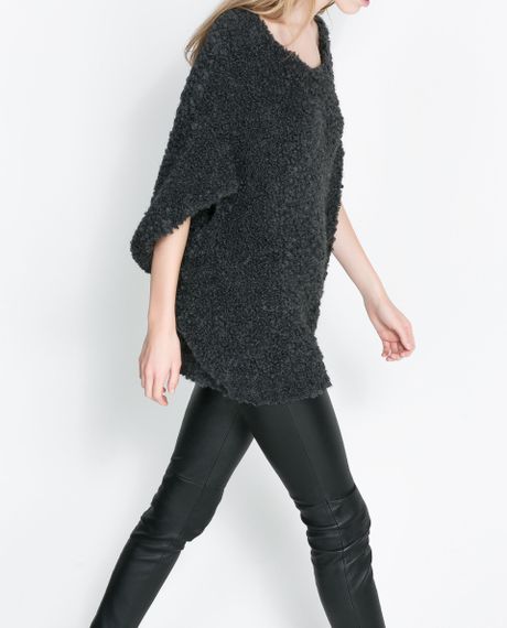 dark gray oversized sweater